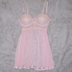 NWOT Daisy Fuentes Pink Babydoll Slip Chemise SZ M